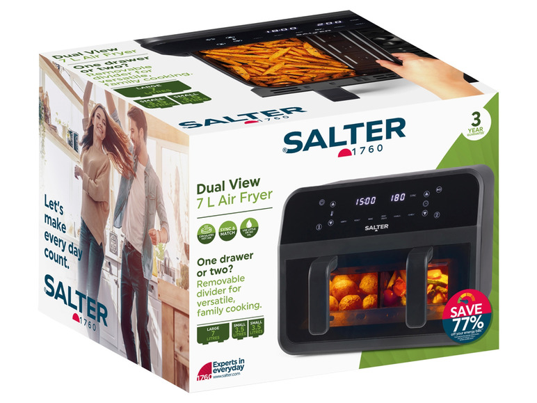 Ga naar volledige schermweergave: Salter Heteluchtfriteuse COMPACT DUAL AIR PRO - afbeelding 8