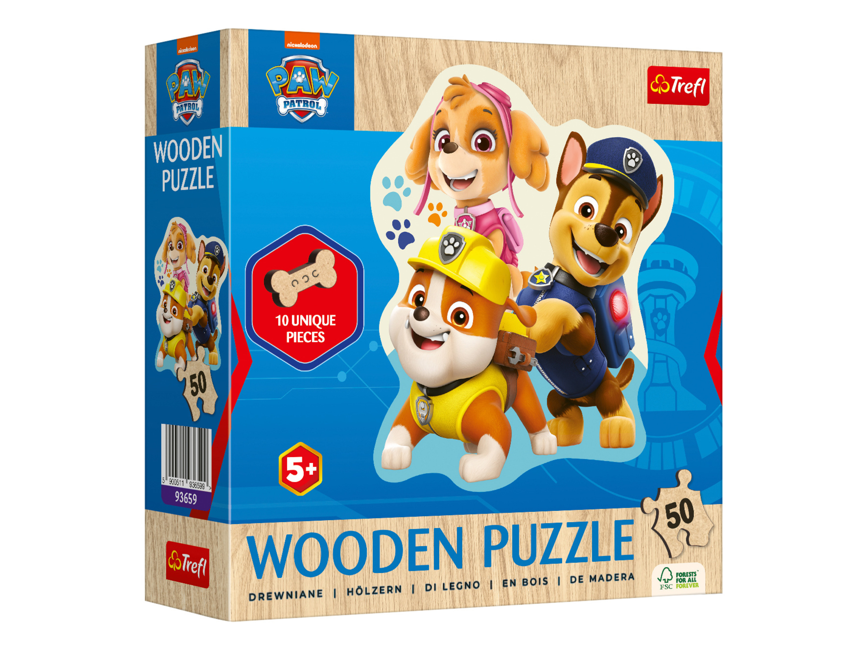 Trefl Houten puzzel 160 of 50 stukjes (Paw Patrol)