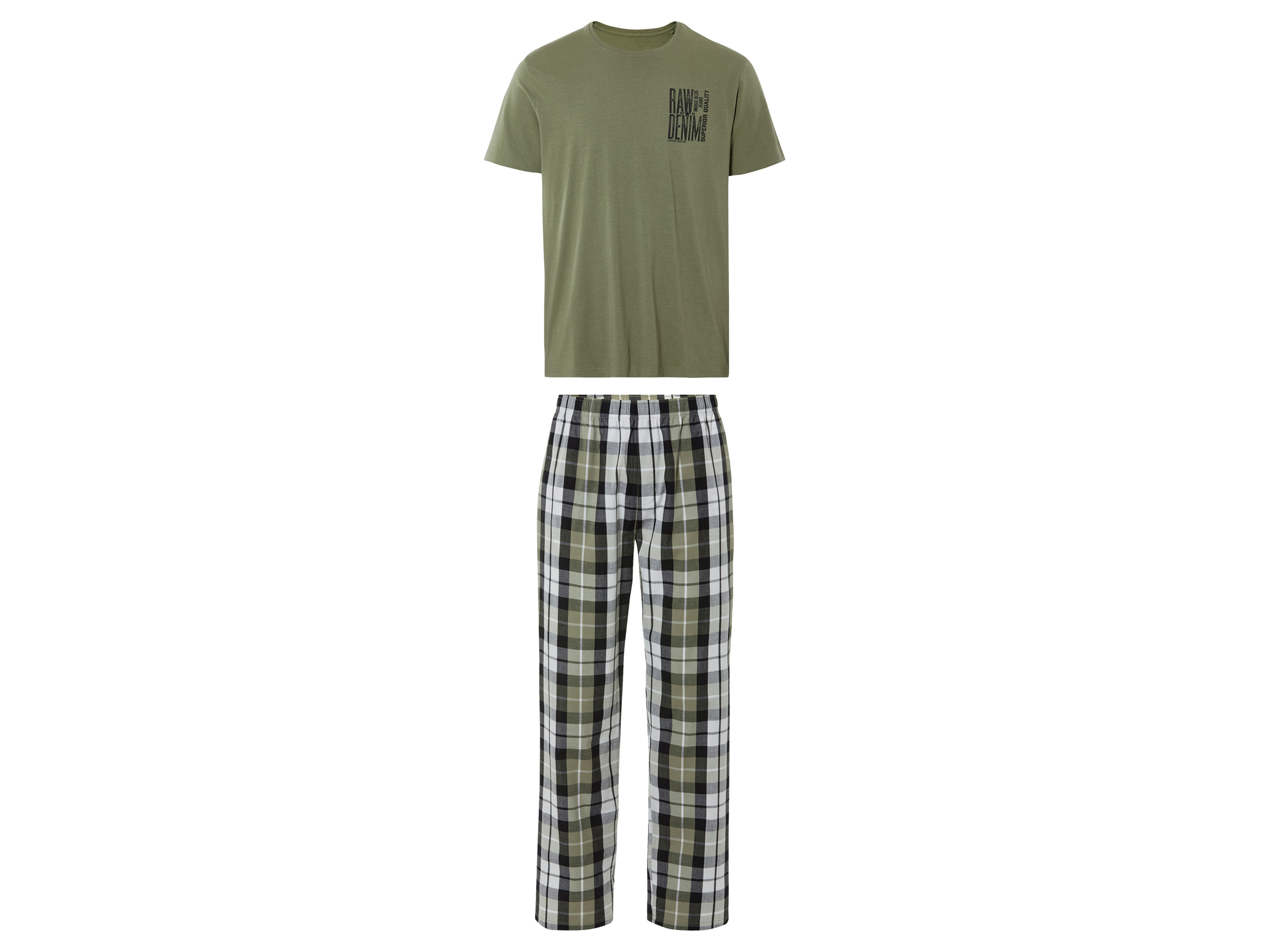 LIVERGY Heren pyjama (Kaki, L (52/54))