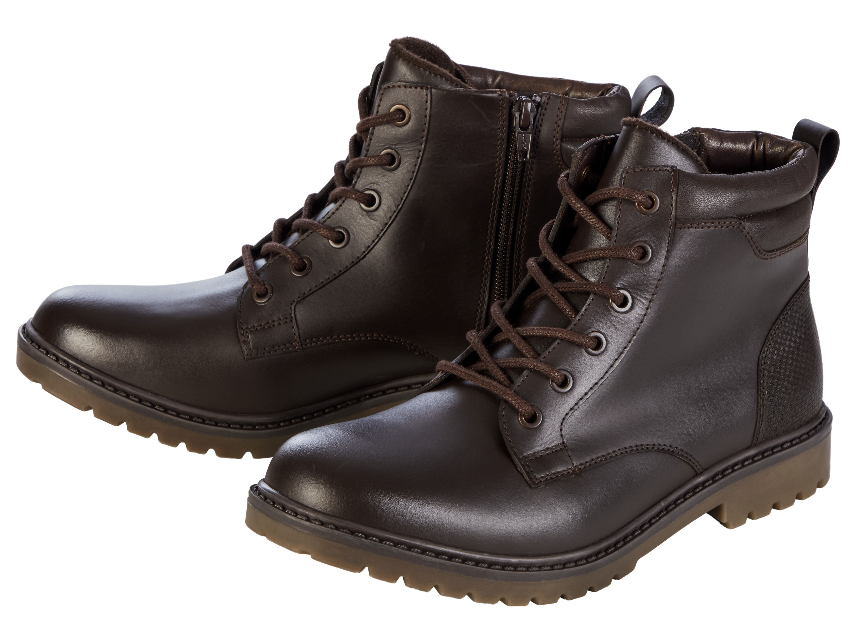 LIVERGY Leren heren schoenen (46, Bruin)