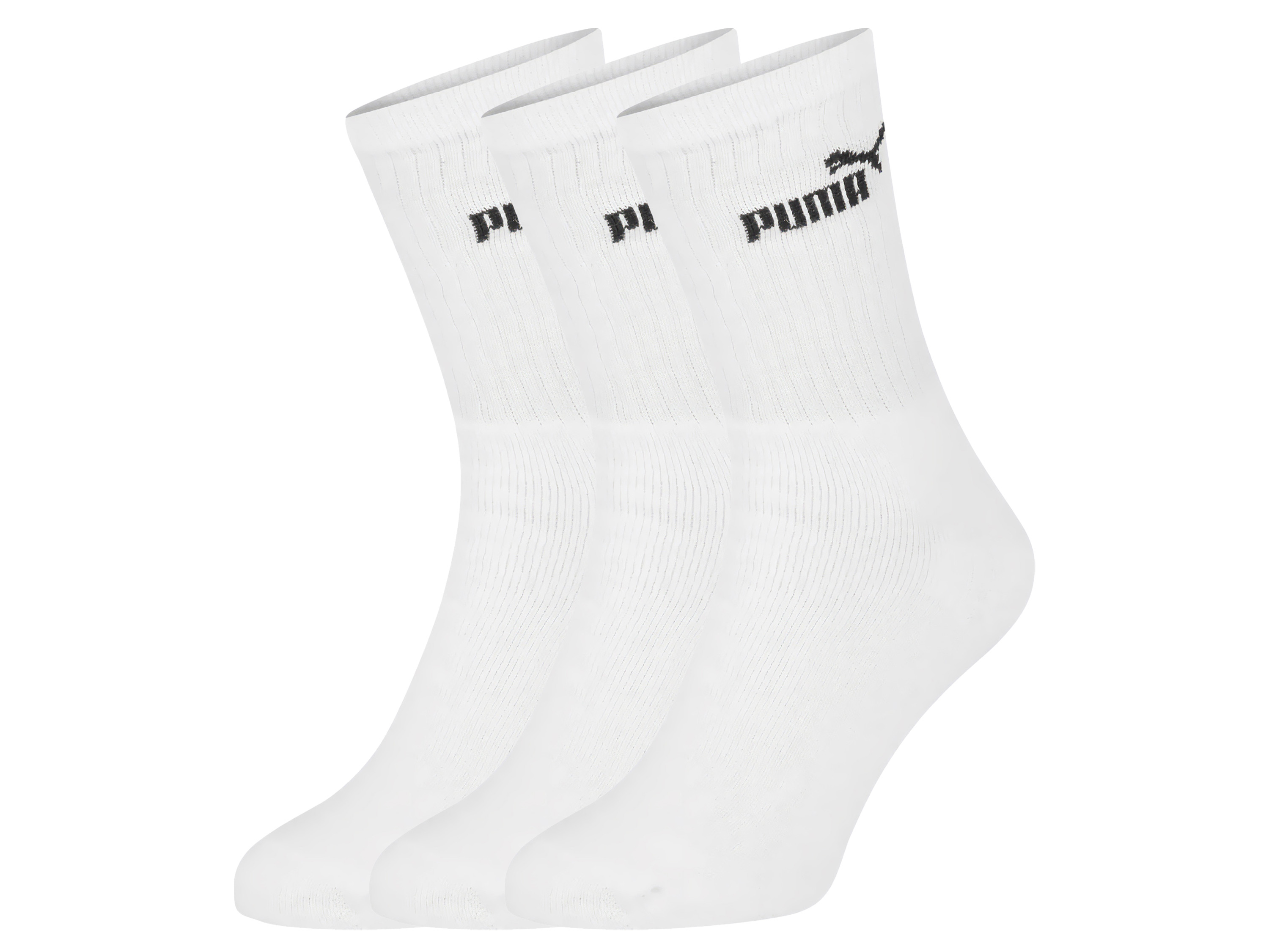 PUMA - Unisex - Sokken voor Heren/Dames - Sport - Regular - Herensokken - ( 3 - pack ) Witte - Maat 43 - 46 cm