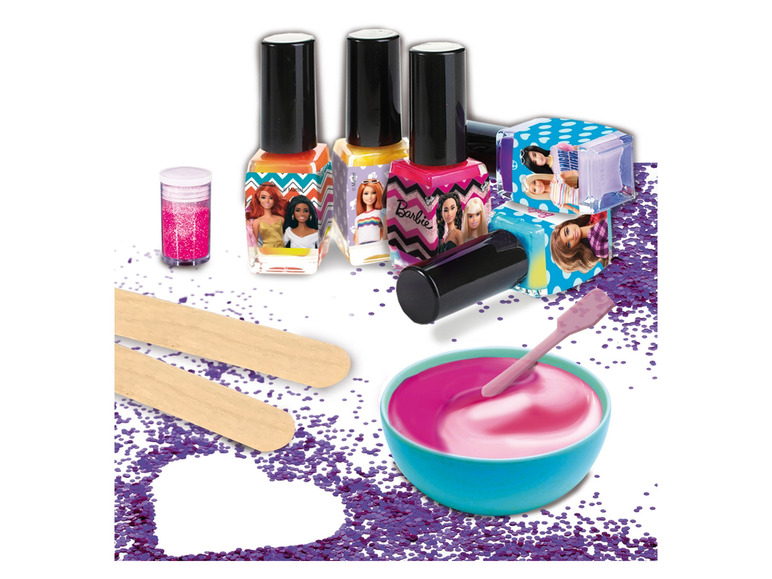 Ga naar volledige schermweergave: Barbie Glitter tattoo of nail art set - afbeelding 9