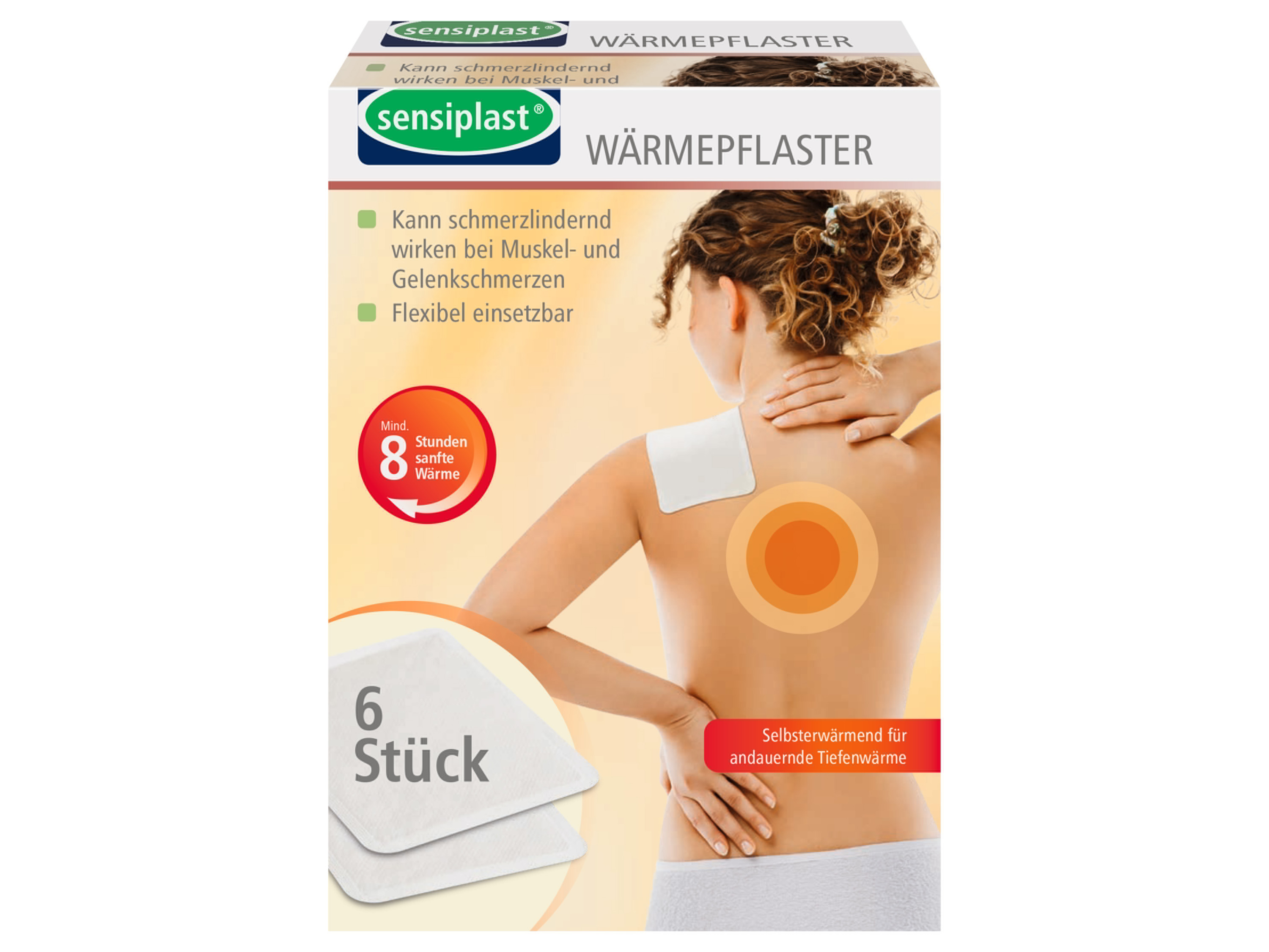 sensiplast Warmtepleister XXL, warmtepleister voor menstruatiepijn of warmteband (6 warmtepleisters)