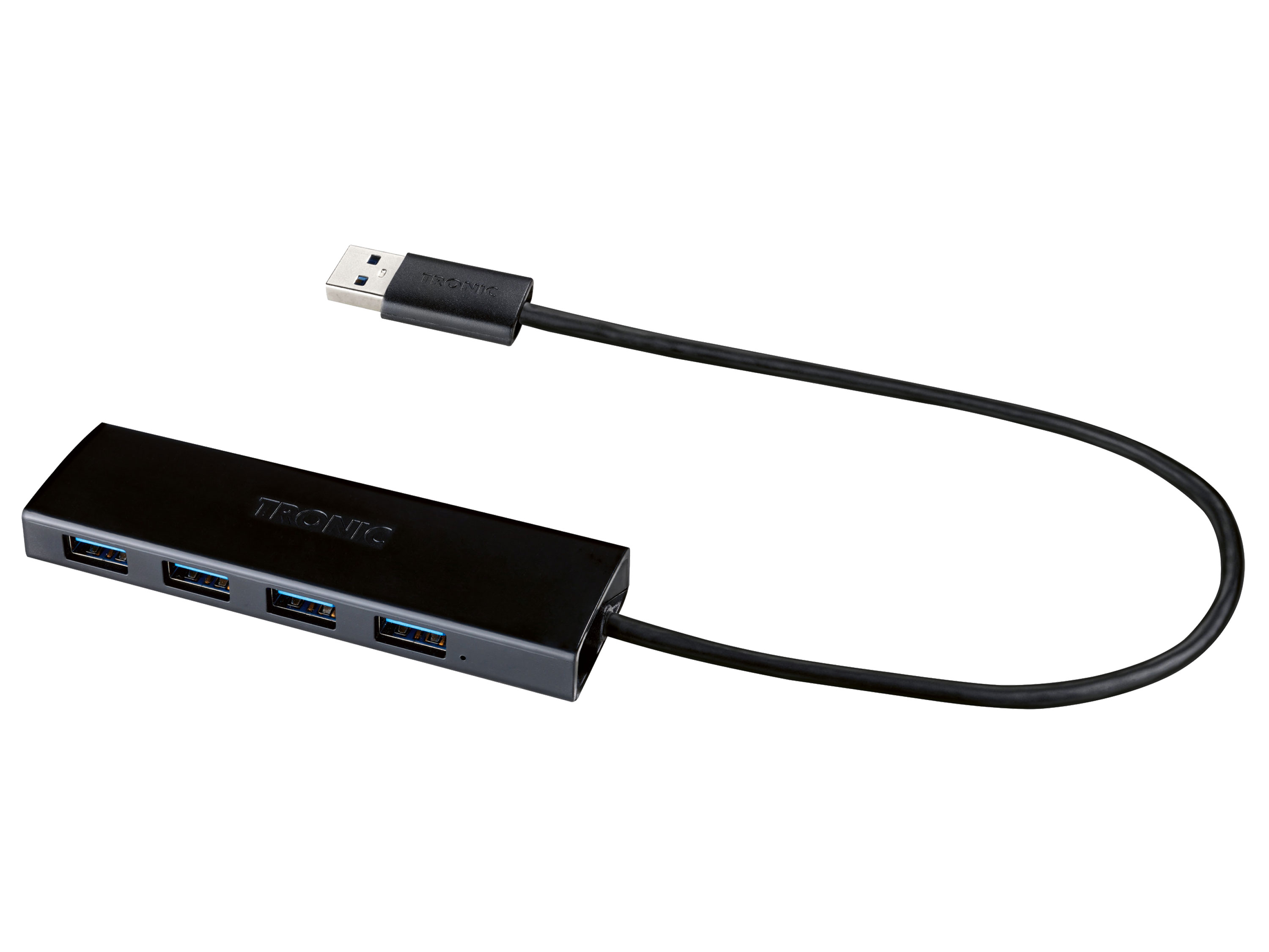 TRONIC USB Hub 4-Port (Zwart)