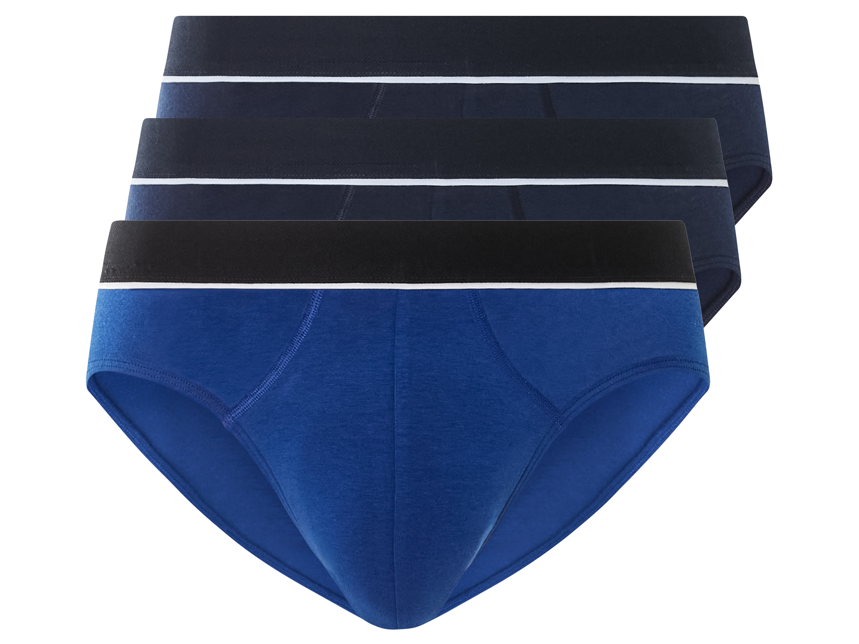 LIVERGY Herenslips 3-pack (L, Donkerblauw/blauw)