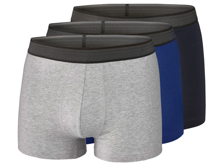 3 heren boxers (XL, Donkerblauw/grijs/blauw)