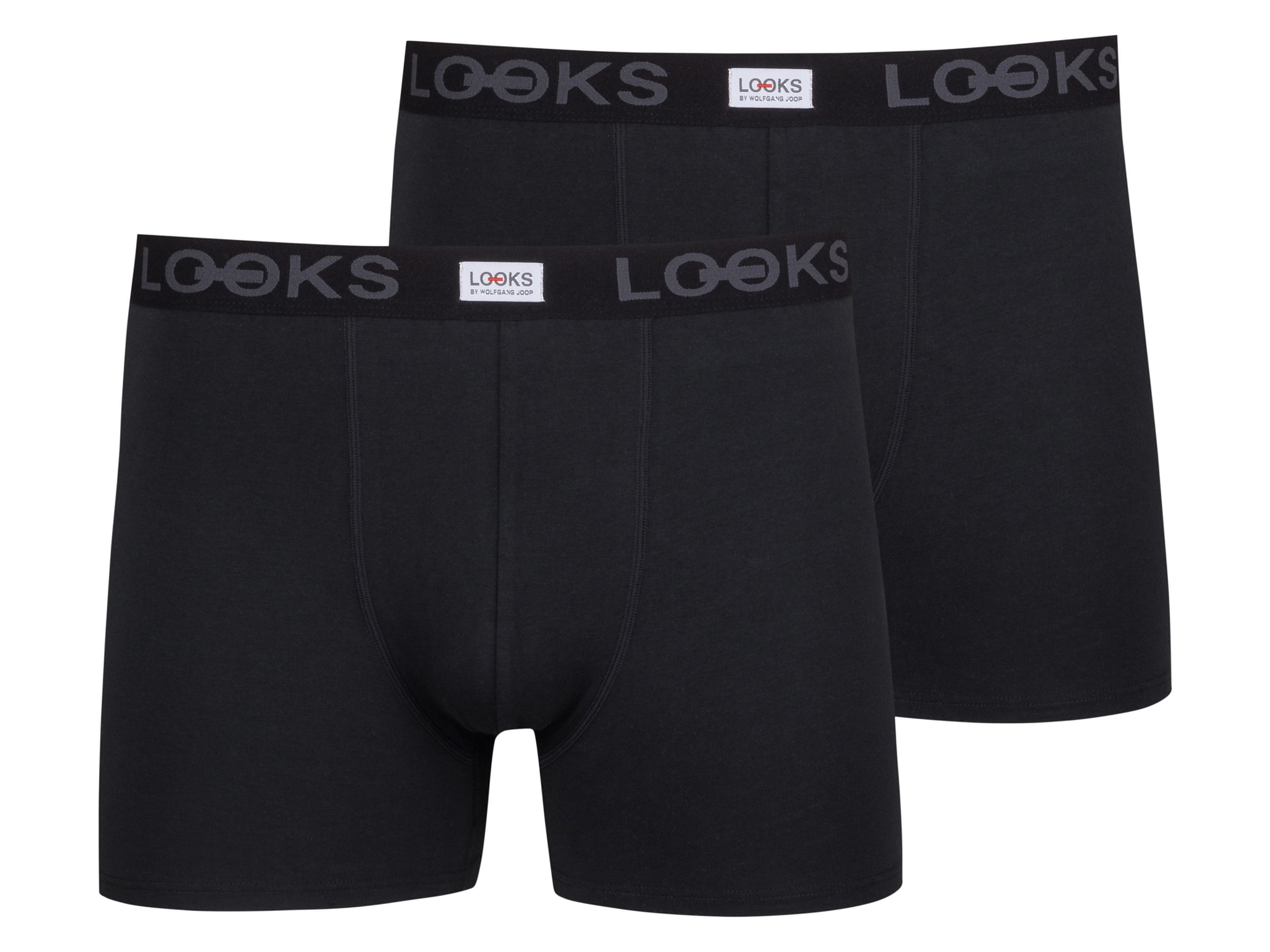 LOOKS by Wolfgang Joop 2 paar heren boxershorts (L, Zwart)