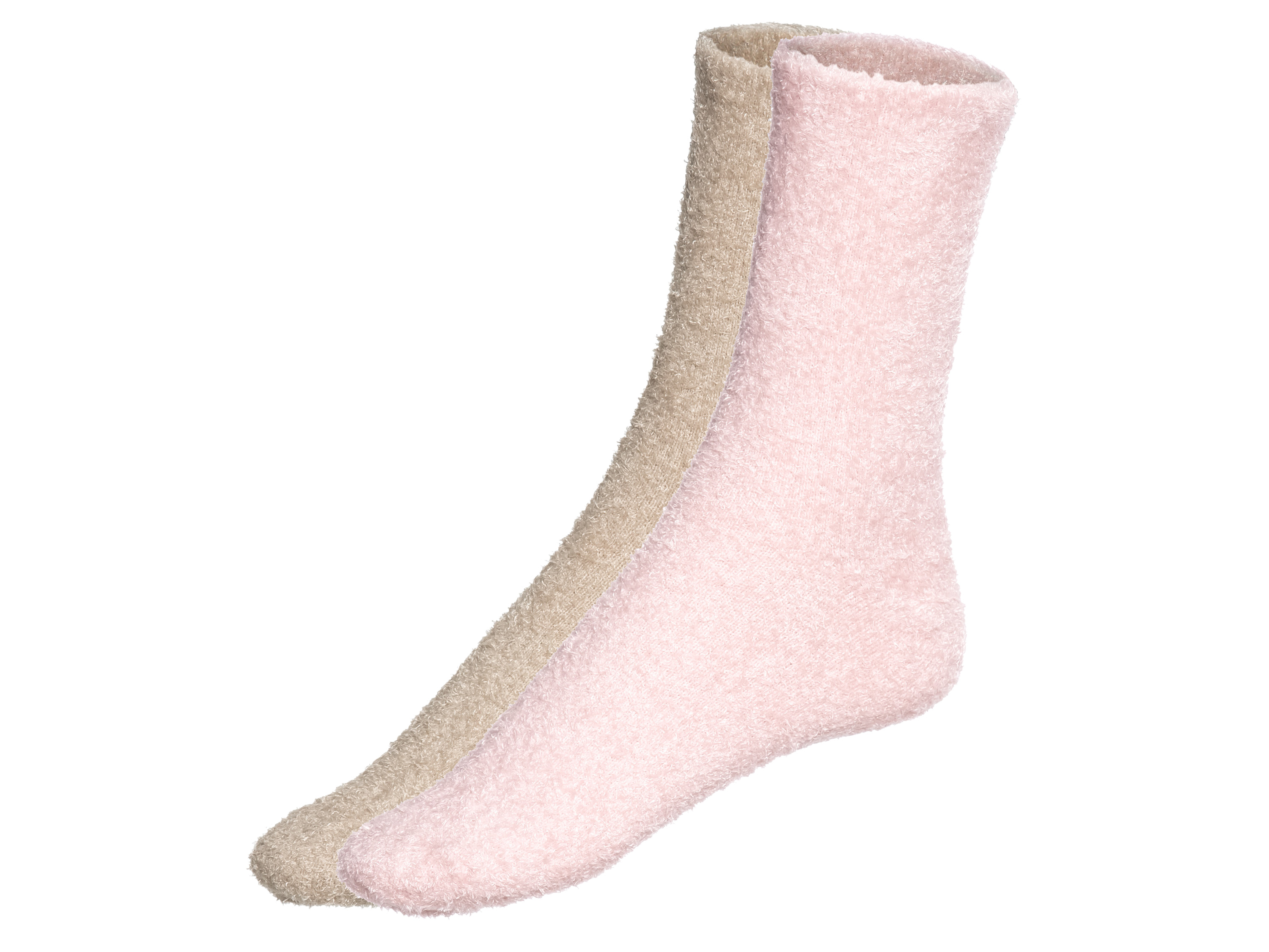 esmara 2 paar dames huissokken (35-38, Roze/beige)