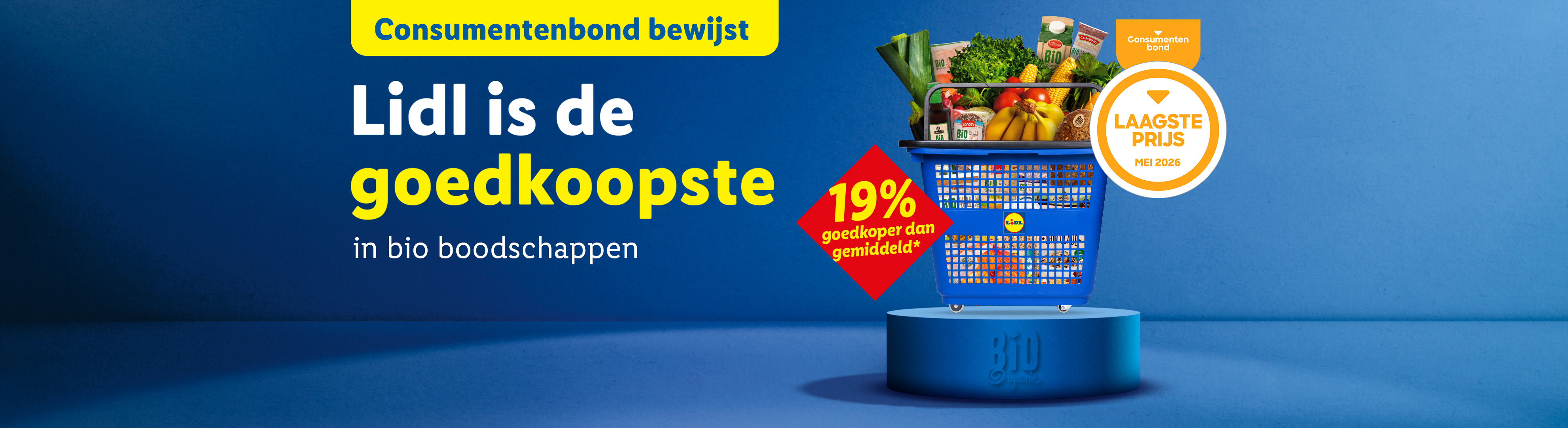 Consumentenbond bewijst: Lidl is de goedkoopste in biologische boodschappen. Gemiddeld 19% goedkoper.