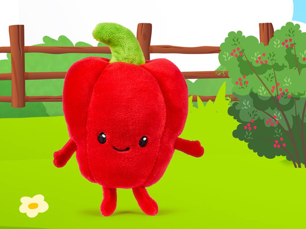 Pippa Paprika: een rode paprika knuffel