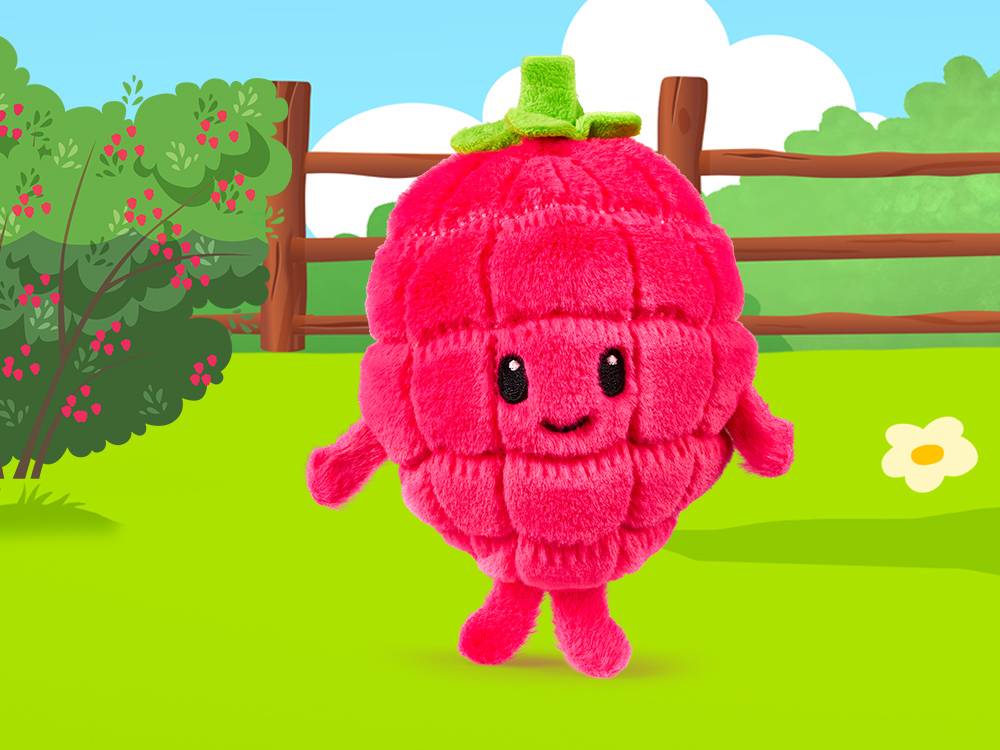 Frans Framboos: roze frambozenknuffel