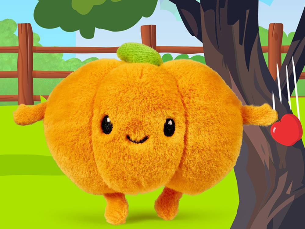 Pien Pompoen: een pluizige oranje pompoenknuffel