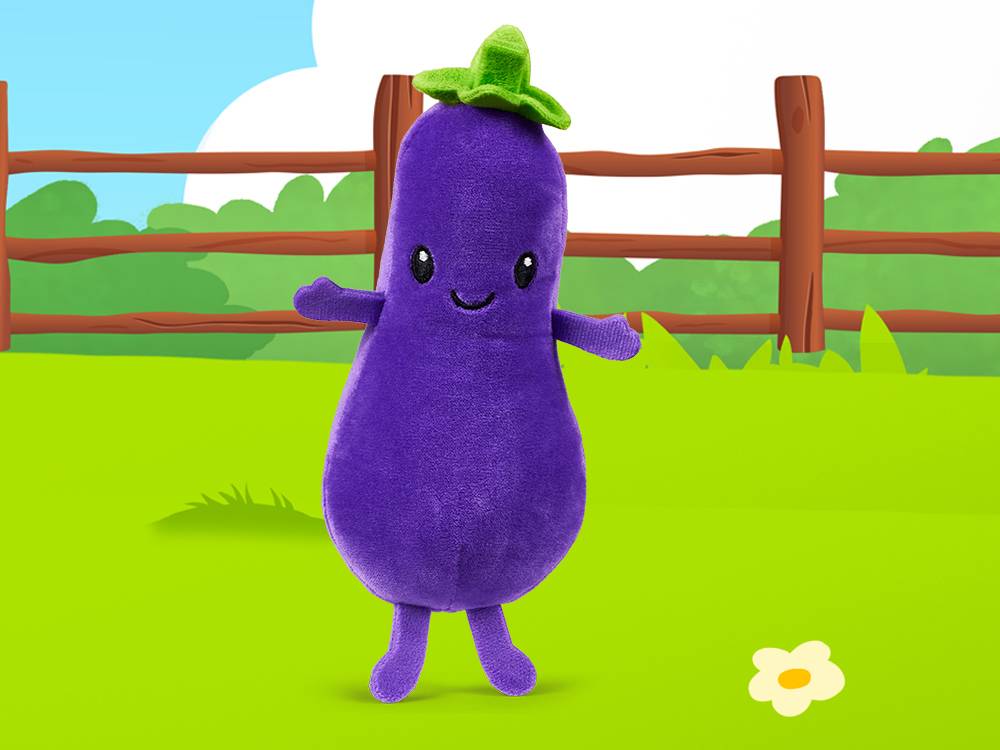 Abby Aubergine: paarse aubergine knuffel