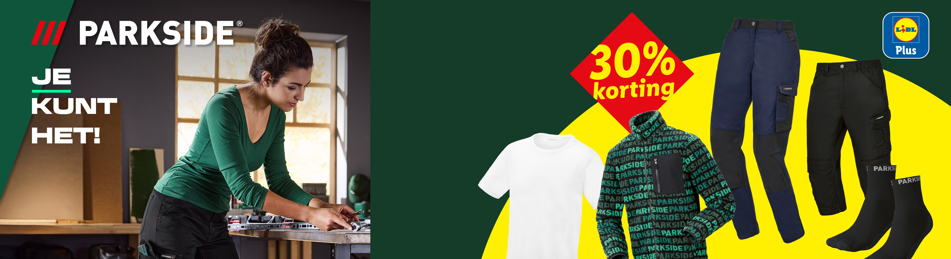 30% korting op werkkleding met lidl plus