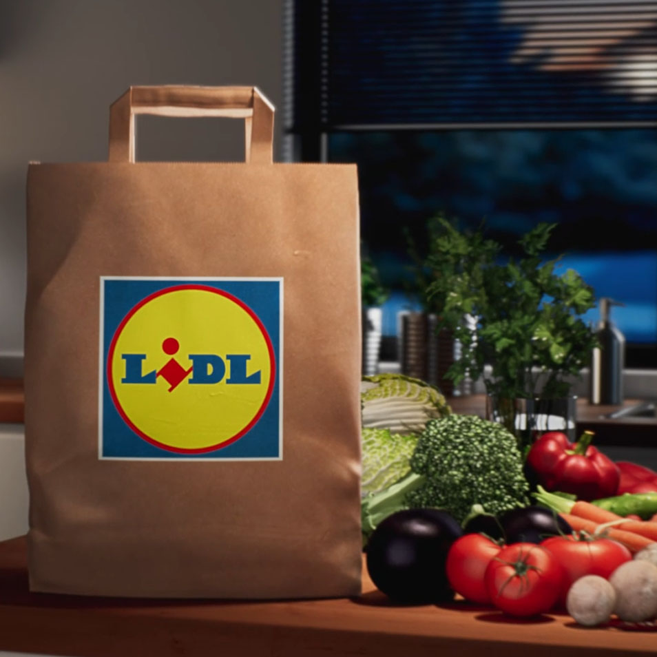 Lidl tas met groenten.