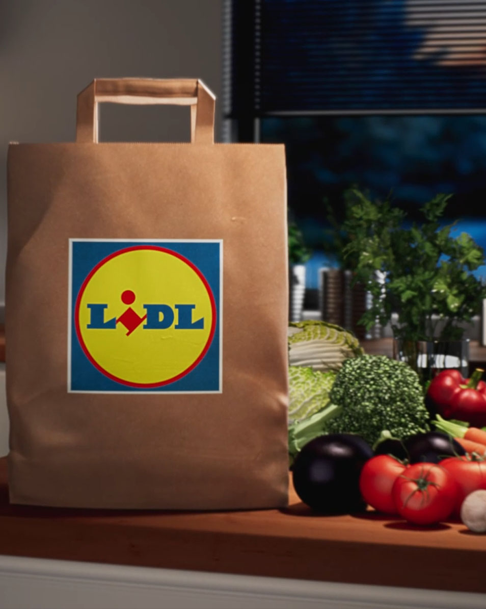 Lidl tas met groenten.
